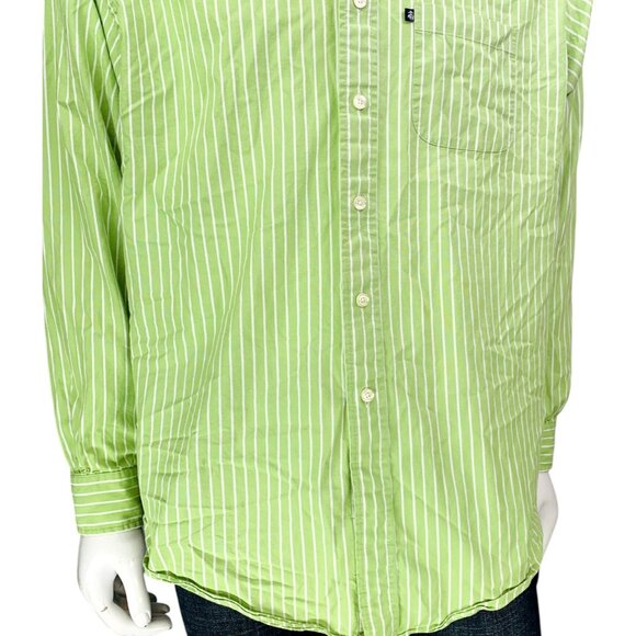 Brooks Brothers 346 Mens Shirt Long Sleeve Button Down Green Stripe Size L - Picture 5 of 13